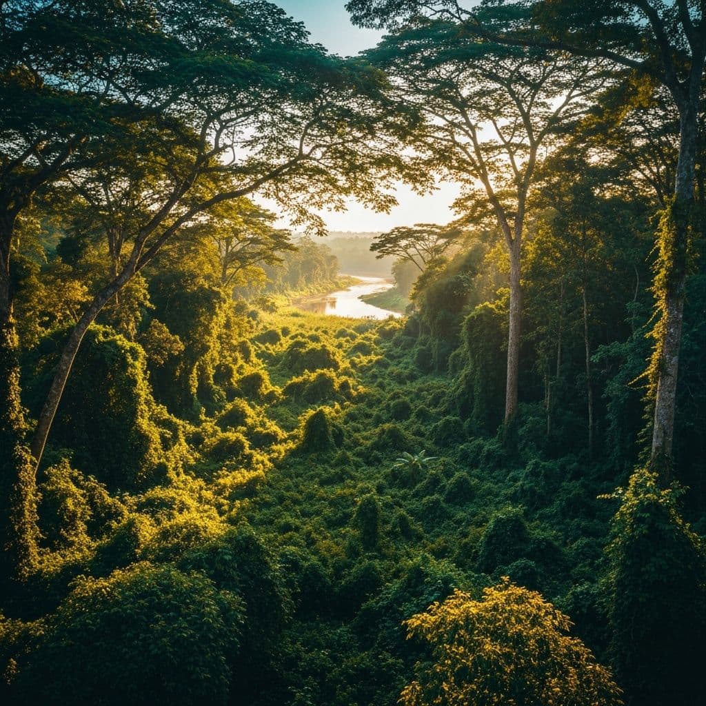 Lush Ghanaian forest landscape