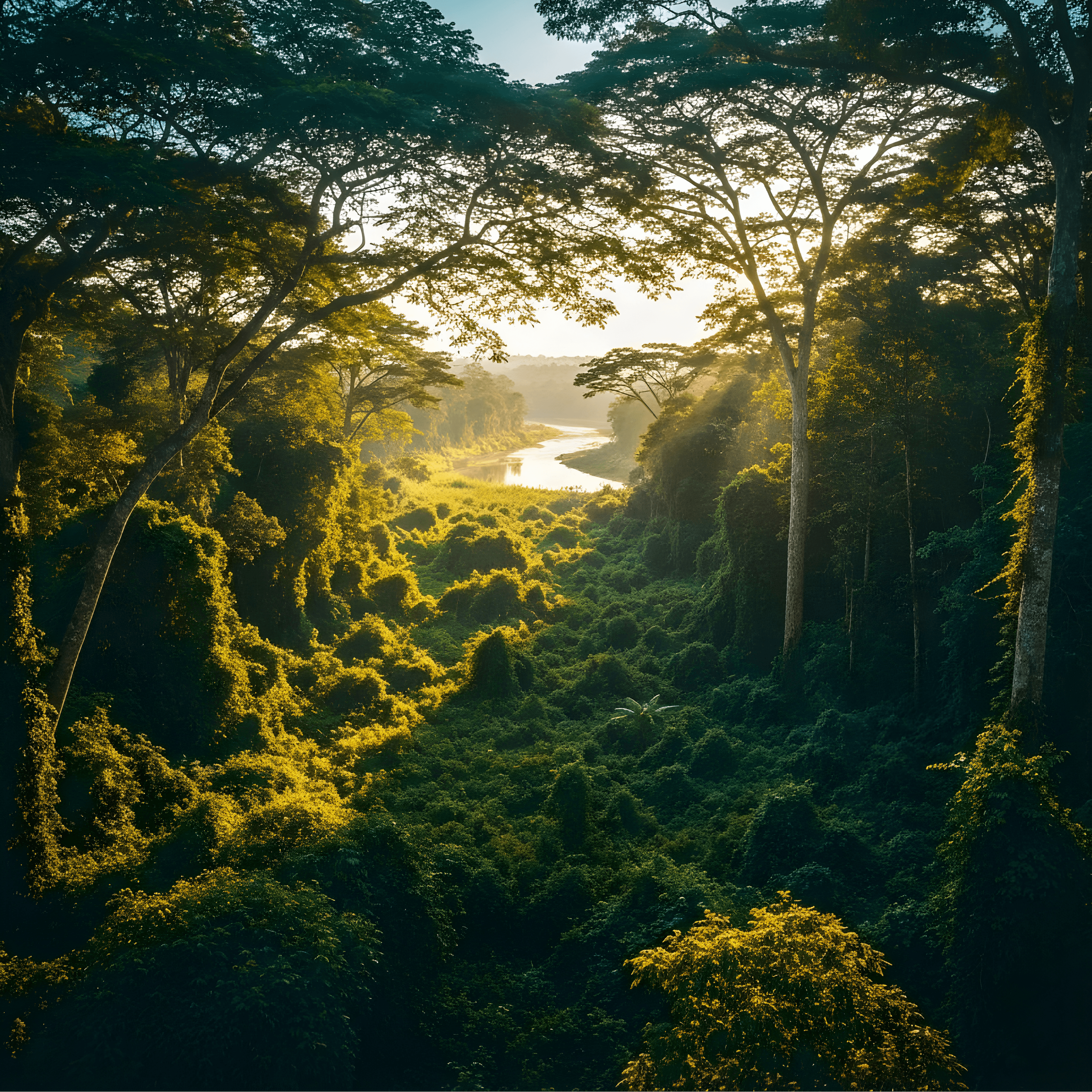 Lush Ghanaian forest landscape